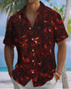 Alohadaddy® Men's Short-Sleeve Button-Down Shirt  Vintage Skull Print with Pocket
