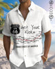 Alohadaddy® Men's Short-Sleeve Button-Down Shirt  Casual Route 66 Graphic Print with Pocket