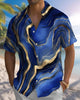Alohadaddy® Men's Short-Sleeve Button-Down Shirt  Casual Abstract Print with Pocket