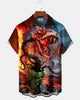 Alohadaddy® Men's Short-Sleeve Button-Down Shirt with Pocket  Vintage Halloween Graphic Print