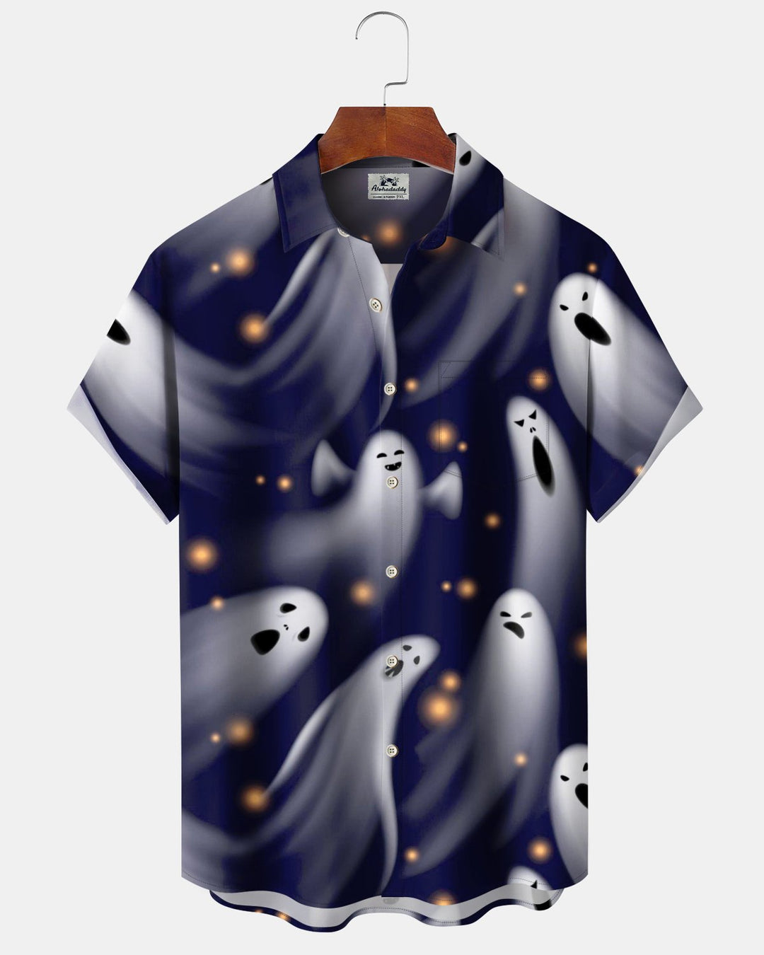 Alohadaddy® Holiday Halloween Graphic Print Button-Down Pocket Cardigan-Style Men&