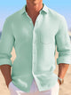 Alohadaddy Beach Holiday Plain Men's Long Sleeve Seersucker Shirts Stretch Comfort Aloha Camp Pocket Shirts Big Tall
