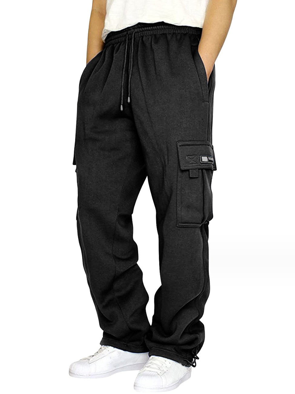 Pantalones deportivos casuales con cordón y múltiples bolsillos Alohadaddy