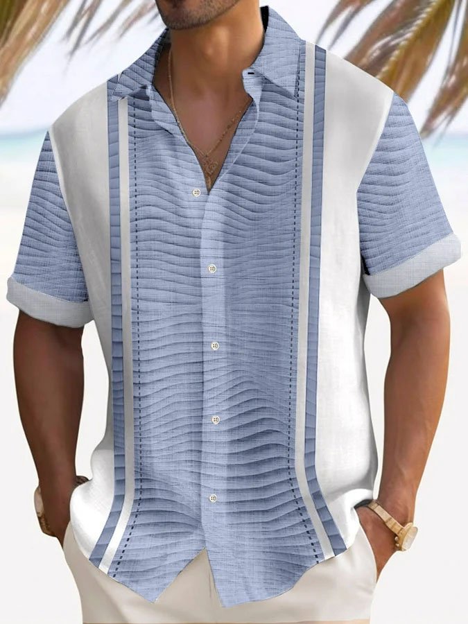 Alohadaddy Retro Textured 3D Bowling Print Men&