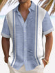 Camisa de manga corta con bolsillo abotonado y estampado de bolos en 3D con textura retro para hombre de Alohadaddy