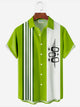 Alohadaddy Retro Bowling Geometric Stripe 3D Print Men's Button Pocket Short Sleeve Shirt Big & Tall