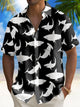 Alohadaddy Beach Vacation Men's Hawaiian Shirt Shark Print Pocket Camping Shirt Big Tall
