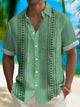 Alohadaddy Retro Geometry Textured 3D Digital Print Men's Button Pocket Short Sleeve Shirt Big & Tall