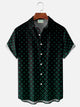 Alohadaddy Retro Geometric 3D Digital Print Men's Button Pocket Short Sleeve Shirt Big & Tall