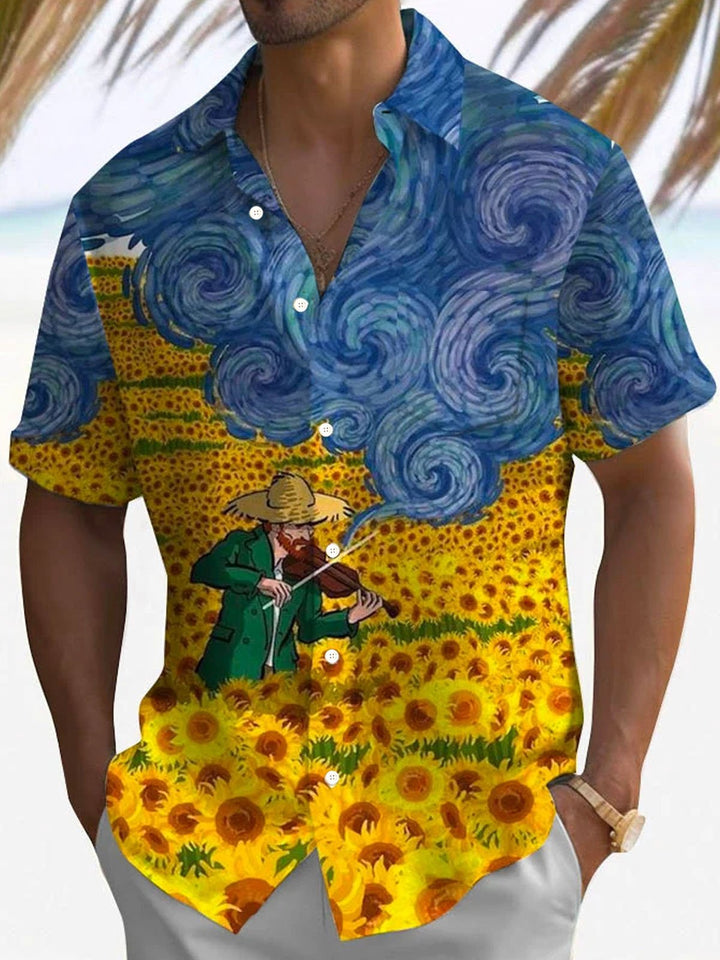 Alohadaddy Retro Oil Painting Art Music 3D Print Men&