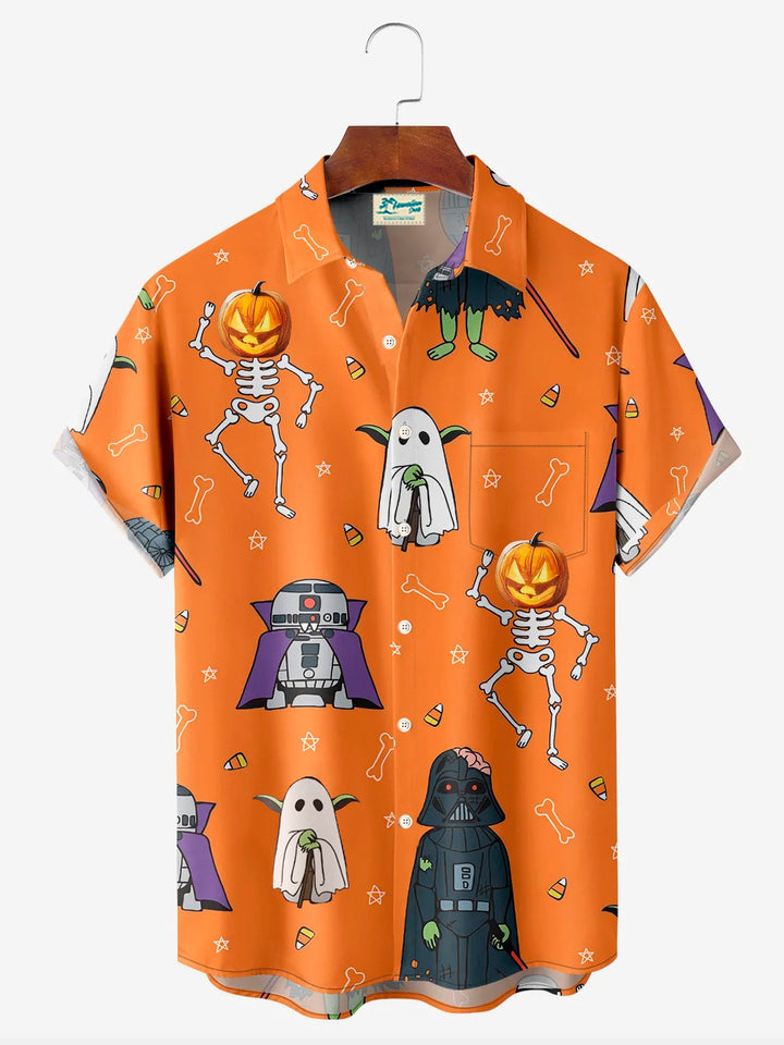 Alohadaddy Retro Halloween Skull Pumpkin 3D Digital Print Men&