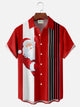 Alohadaddy Christmas Santa Hat Retro Bowling 3D Digital Print Men's Button Pocket Short Sleeve Shirt Big & Tall