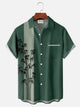 Alohadaddy Vintage Bamboo Bowling Print Men's Button Pocket Short Sleeve Shirt