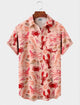 Alohadaddy® Men's Short-Sleeve Button-Down Shirt with Pocket Lobster Print