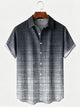 Alohadaddy® Men's Short-Sleeve Button-Down Shirt with Pocket Front End Print