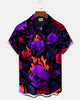 Alohadaddy® Men's Short-Sleeve Button-Down Shirt with Pocket Halloween Print