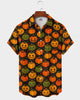 Alohadaddy® Men's Short-Sleeve Button-Down Shirt with Pocket Halloween Print