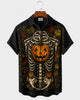 Alohadaddy® Men's Short-Sleeve Button-Down Shirt with Pocket Halloween Print
