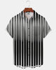 Alohadaddy® Basic Striped Print Men's Short-Sleeve Shirt