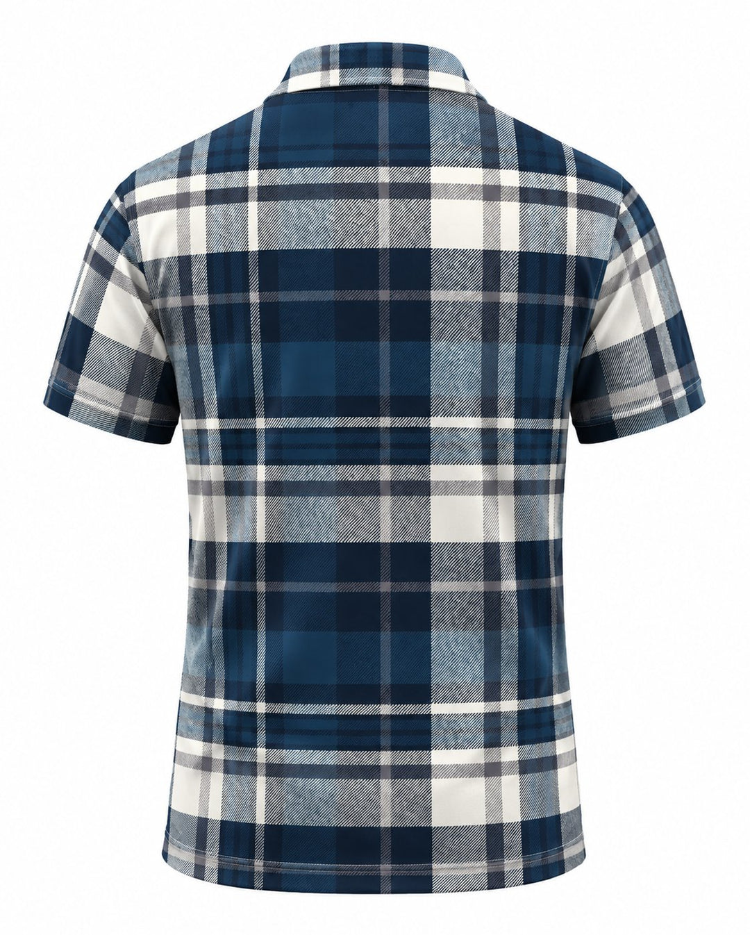 Men’s Basic Casual Checkered pattern Retro Print Button Down Polo Short-Sleeve Big &amp; Tall