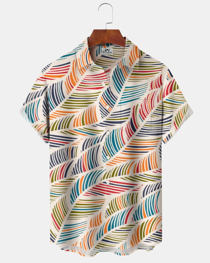Alohadaddy® Casual Colorful Striped Geometric Print Men&