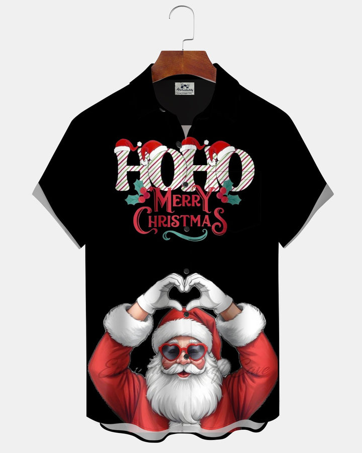 Alohadaddy® Holiday Christmas Santa Claus Heart Print Men&