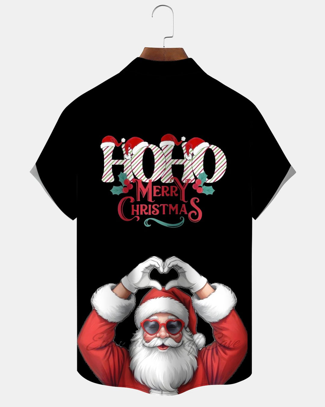 Alohadaddy® Holiday Christmas Santa Claus Heart Print Men&