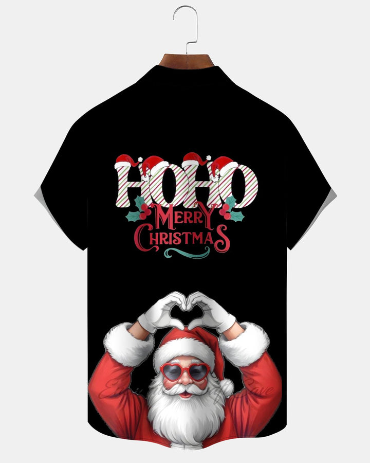 Alohadaddy® Holiday Christmas Santa Claus Heart Print Men&