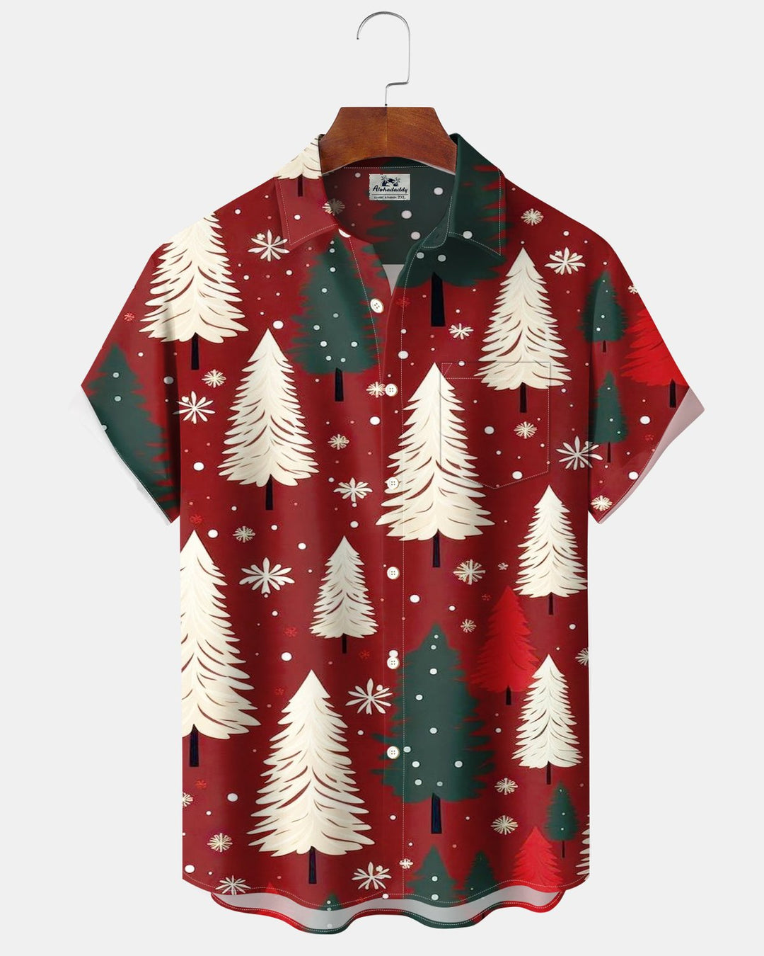 Alohadaddy® Holiday Christmas Floral Snowflake Tree Print Men&