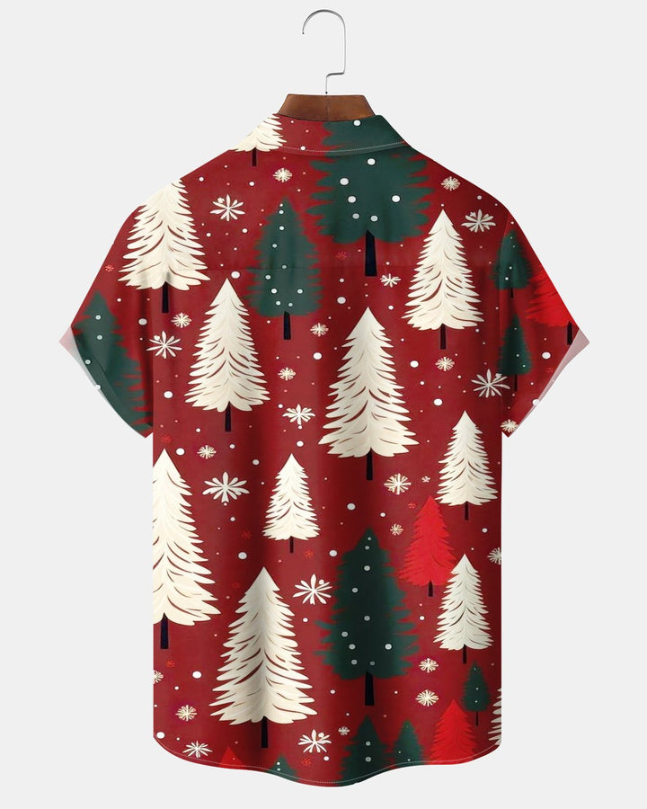 Alohadaddy® Holiday Christmas Floral Snowflake Tree Print Men&