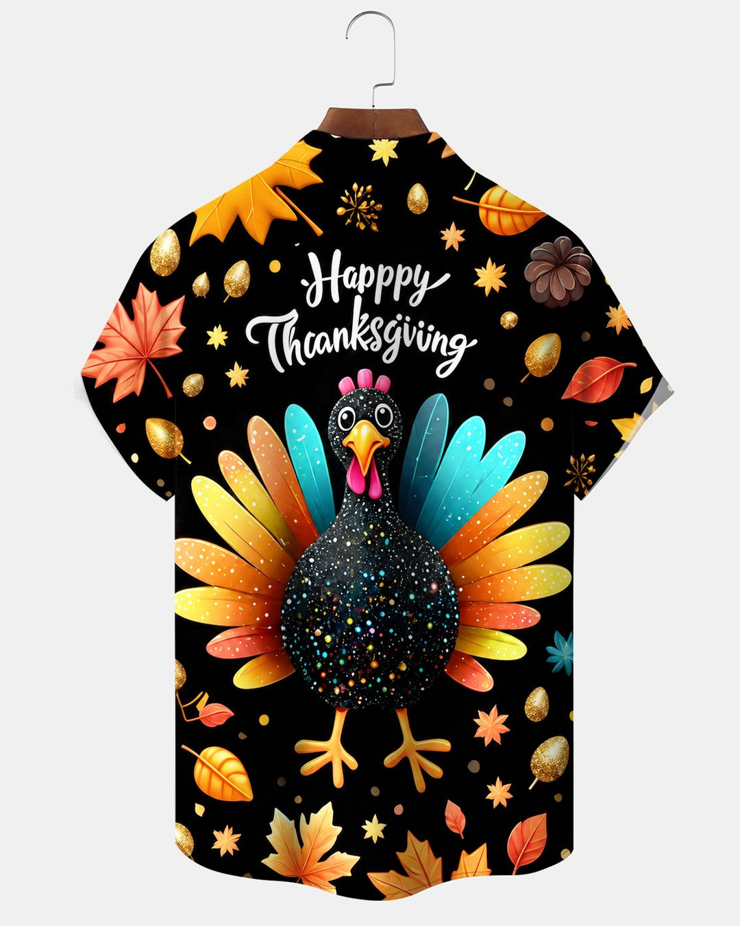 Alohadaddy® Thanksgiving Turkey and Maple Leaf Print Men&