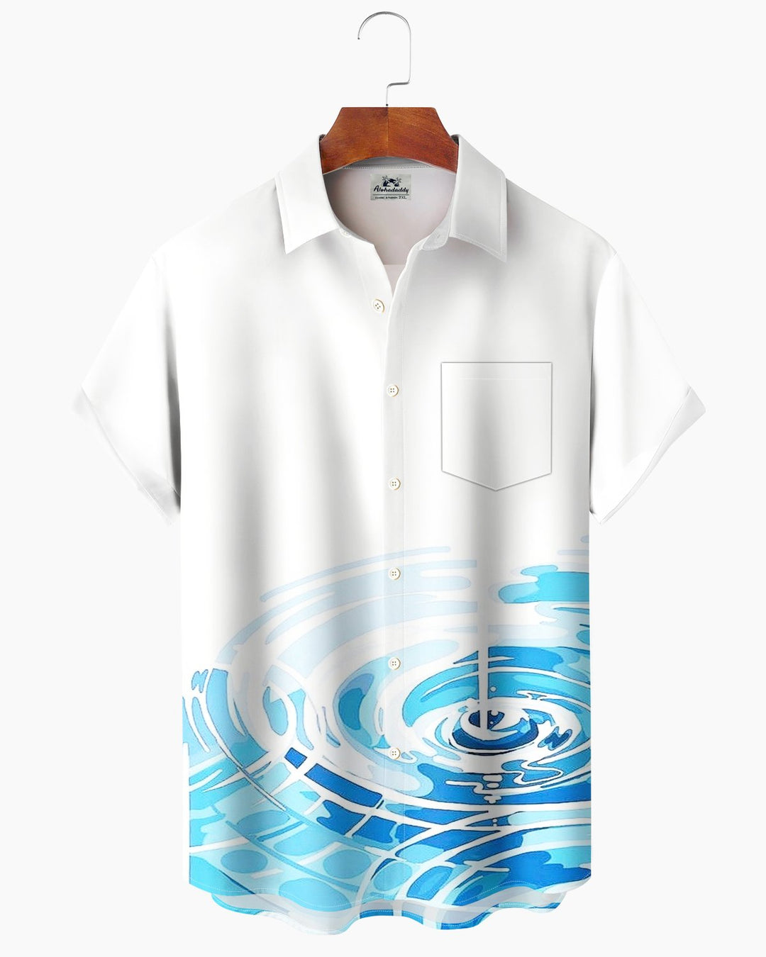 Alohadaddy® Casual Geometric Water Ripple Stripe Print Men&