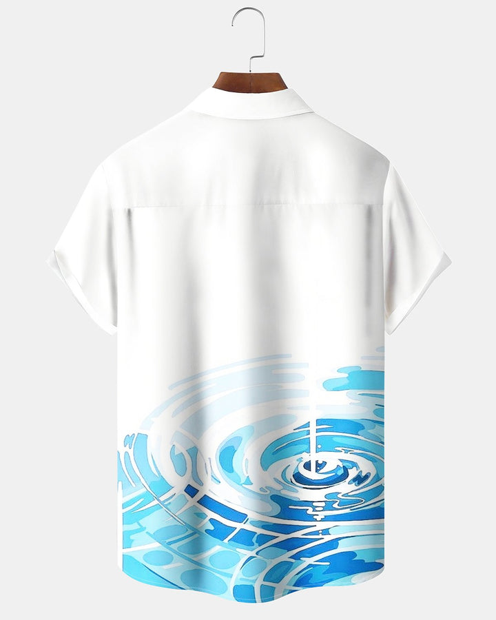 Alohadaddy® Casual Geometric Water Ripple Stripe Print Men&