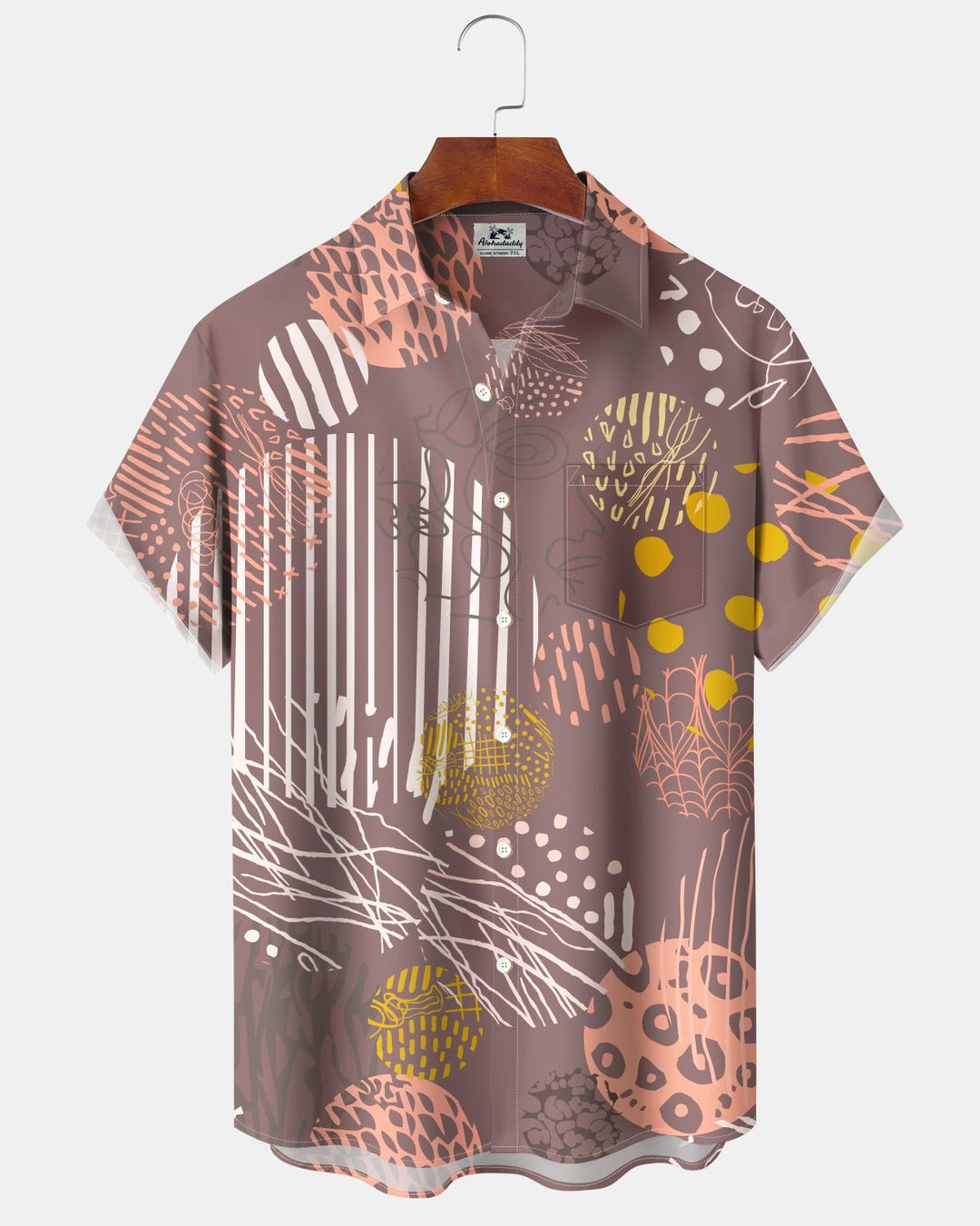 Alohadaddy® Casual Abstract Art Geometric Stripe Print Men&