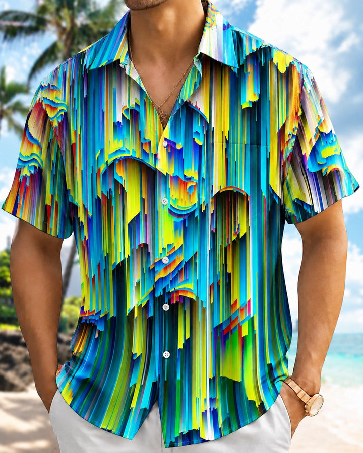 Alohadaddy® Casual Abstract Art Striped Print Men&