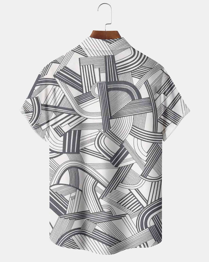 Alohadaddy® Casual Abstract Striped Print Men&