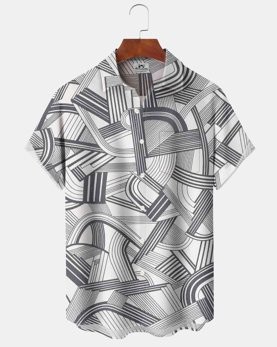 Alohadaddy® Casual Abstract Striped Print Men&
