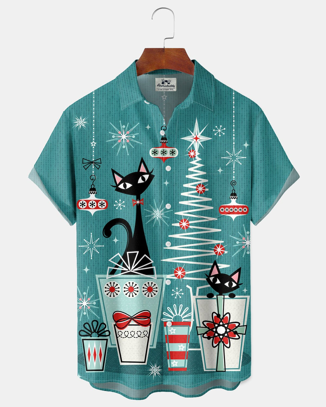 Alohadaddy® Retro Geometric Cat Stripe Basic Print Men&