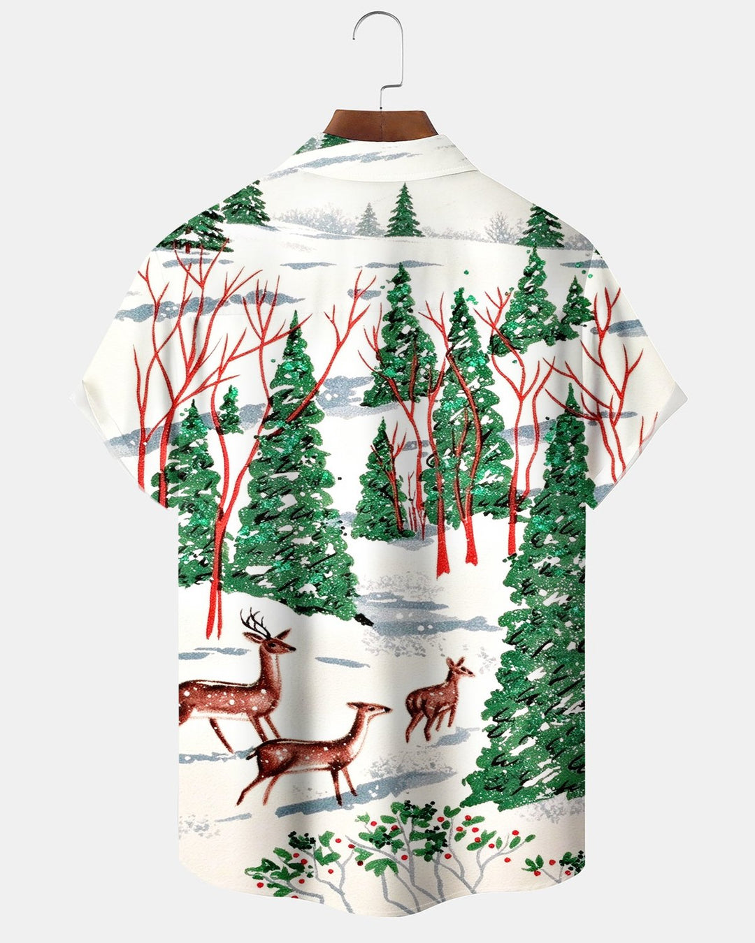Alohadaddy® Holiday Christmas Reindeer and Christmas Tree Print Men&