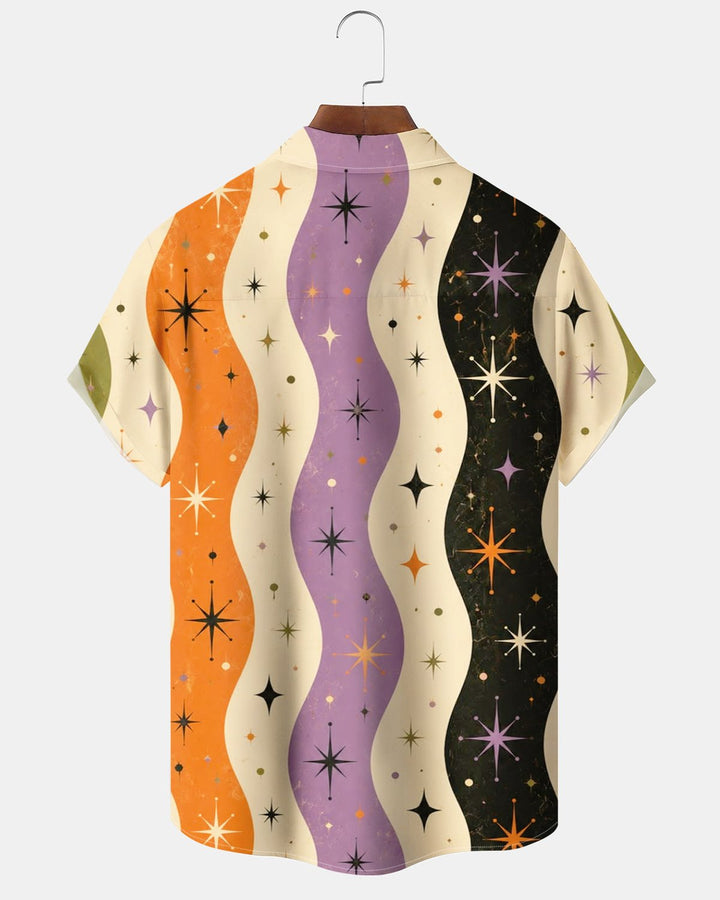 Alohadaddy® Casual Abstract Striped Geometric Star Print Men&