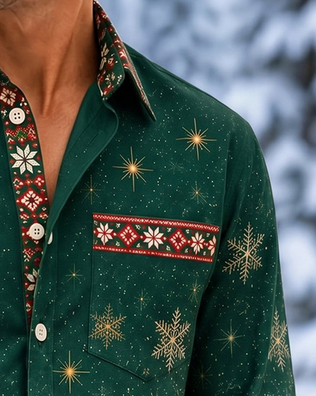 Alohadaddy® Holiday Christmas Snowflake Print Men&