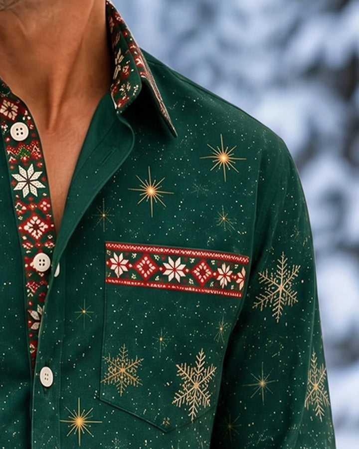 Alohadaddy® Holiday Christmas Snowflake Print Men&