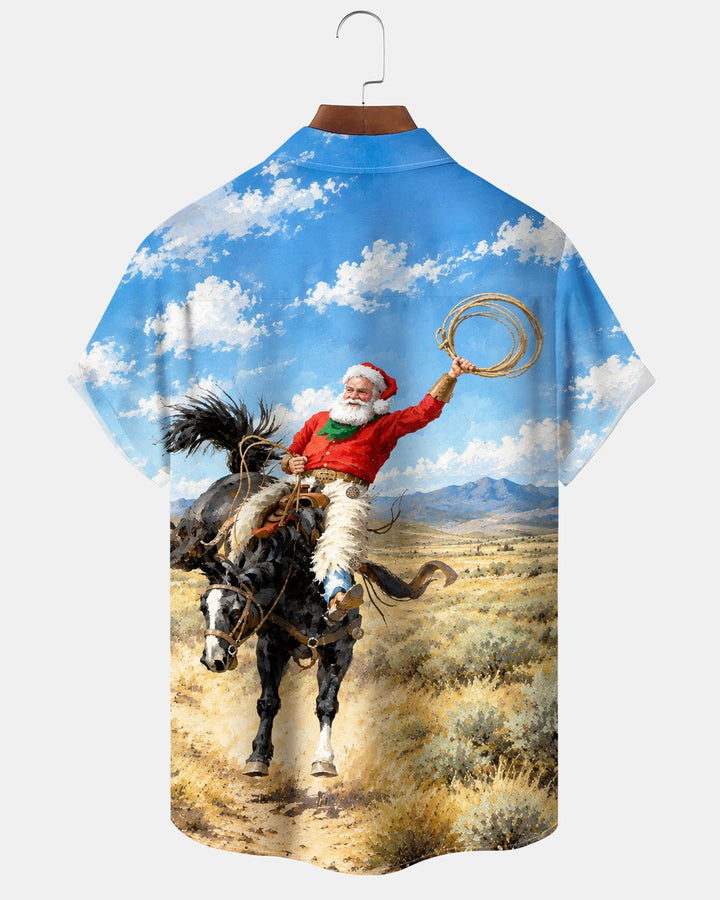 Alohadaddy® Holiday Christmas Santa Horse Print Men&