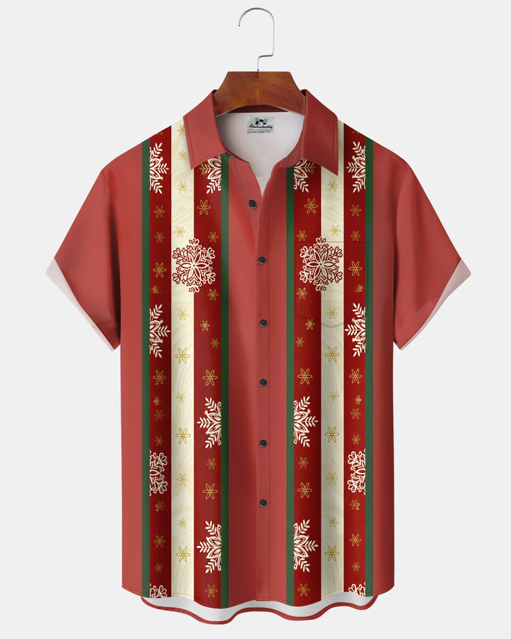 Alohadaddy® Holiday Christmas Floral Bowling Print Men&