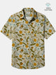 Alohadaddy Cotton Floral Art Print Moisture Wicking Chest Pocket Cardigan Hawaiian Oversized Short Sleeve Shirt