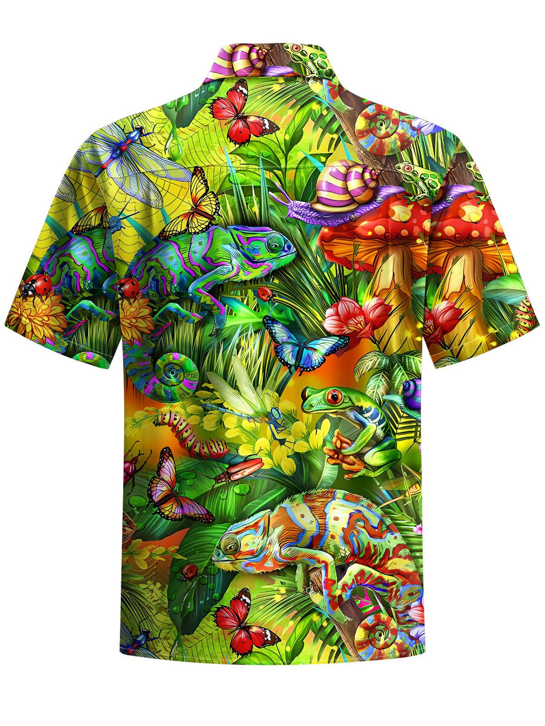 Alohadaddy® Hawaii Chameleon Print Chest Pocket Men&