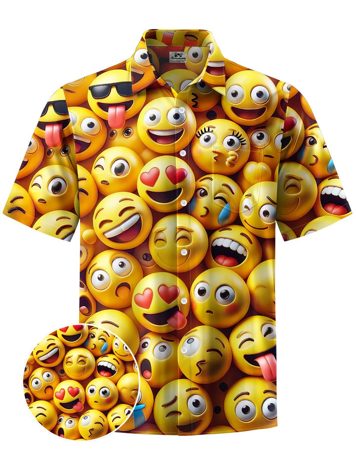 Alohadaddy® Casual Fun Expressions Print Art Mens Moisture Wicking Short Sleeve Shirt Big &amp; Tall