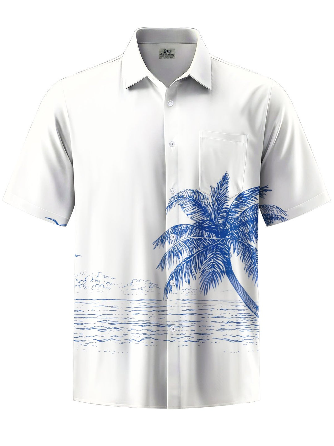 Alohadaddy® Casual Coconut Tree Beach Print Art Moisture Wicking Men&