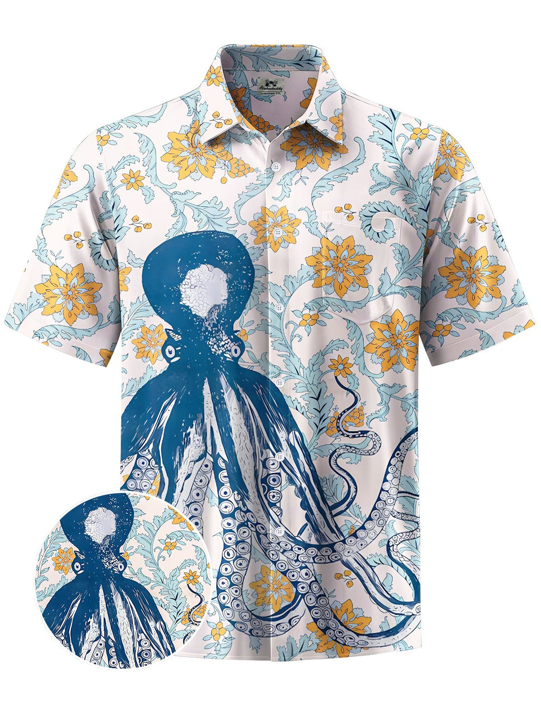Alohadaddy® Hawaii Octopus Art Print Chest Pocket Men&