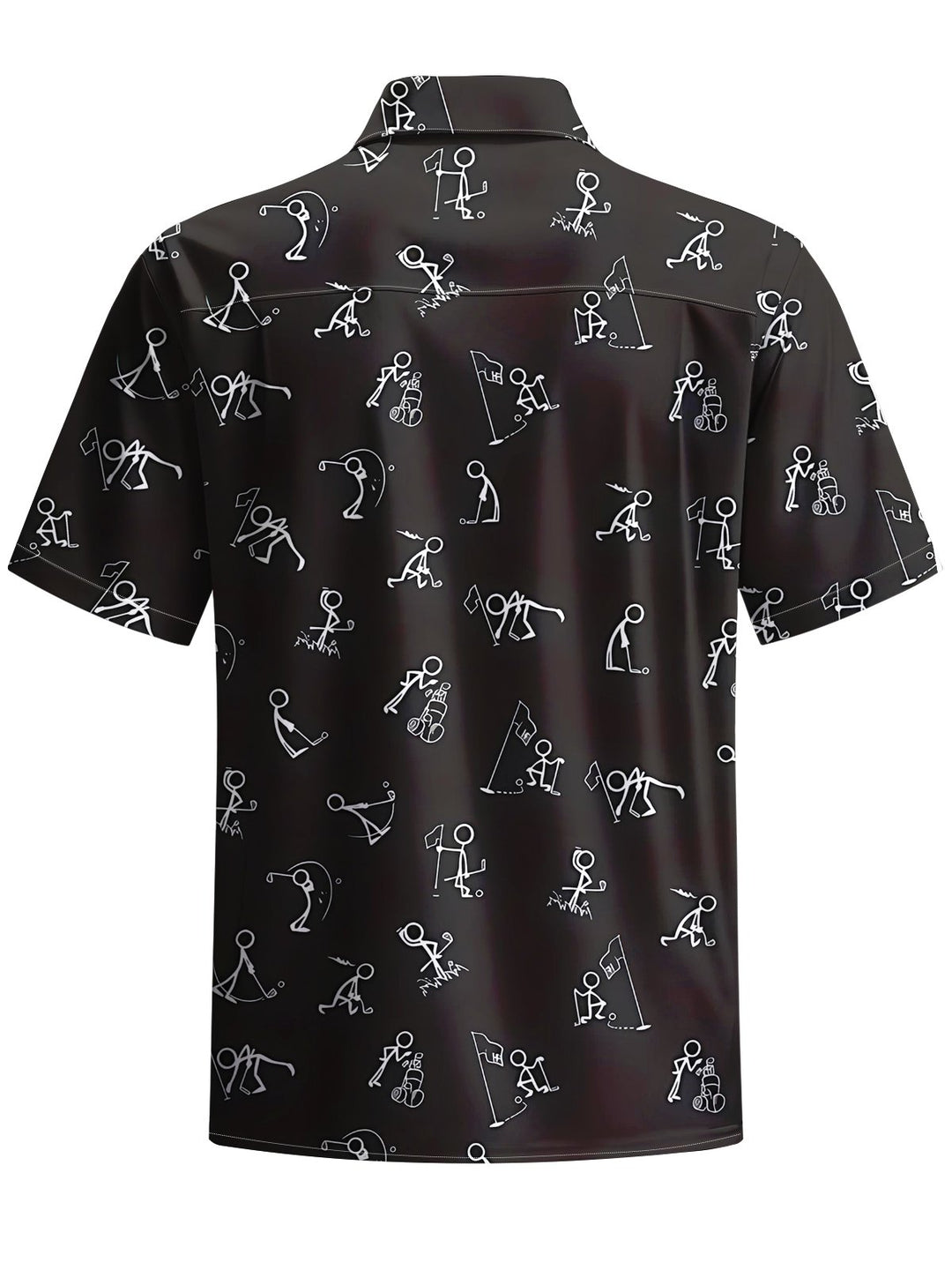 Alohadaddy® Casual Golf Art Print Chest Pocket Men&